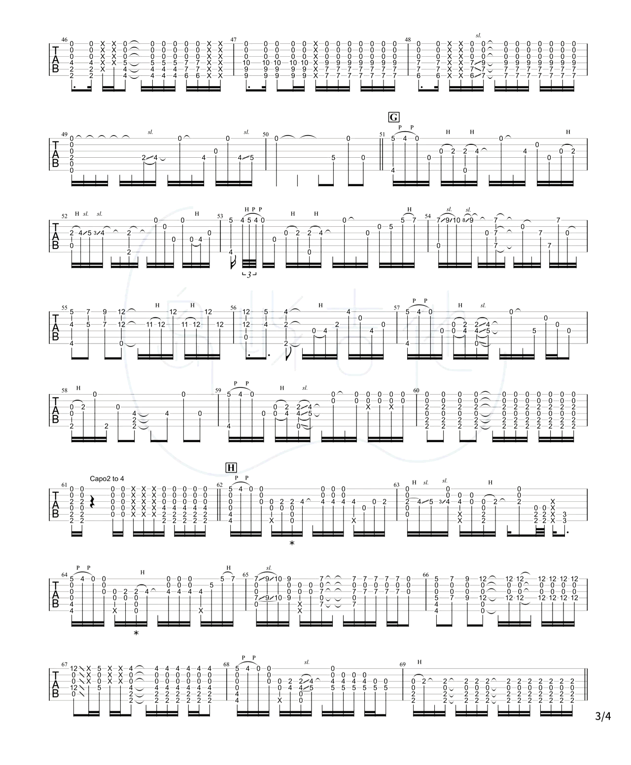 Like A Star指弹吉他谱-独奏教学视频-3